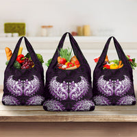 New Zealand Ta Moko Grocery Bag Aotearoa Maori Chest Tattoo Purple LT14 3-pack One Size Purple - Polynesian Pride