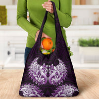 New Zealand Ta Moko Grocery Bag Aotearoa Maori Chest Tattoo Purple LT14 - Polynesian Pride