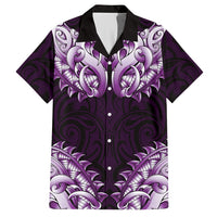 New Zealand Ta Moko Hawaiian Shirt Aotearoa Maori Chest Tattoo Purple LT14 Purple - Polynesian Pride