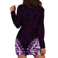 New Zealand Ta Moko Hoodie Dress Aotearoa Maori Chest Tattoo Purple LT14 - Polynesian Pride