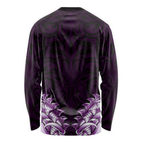 New Zealand Ta Moko Long Sleeve Shirt Aotearoa Maori Chest Tattoo Purple LT14 - Polynesian Pride
