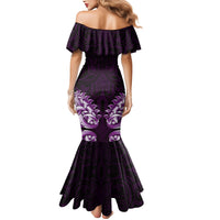 New Zealand Ta Moko Mermaid Dress Aotearoa Maori Chest Tattoo Purple LT14 - Polynesian Pride