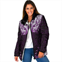 New Zealand Ta Moko Padded Jacket Aotearoa Maori Chest Tattoo Purple LT14 Women Purple - Polynesian Pride