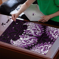 New Zealand Ta Moko Puzzle Aotearoa Maori Chest Tattoo Purple LT14 - Polynesian Pride