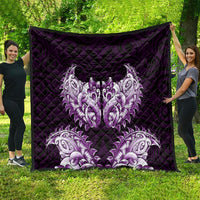New Zealand Ta Moko Quilt Aotearoa Maori Chest Tattoo Purple LT14 - Polynesian Pride