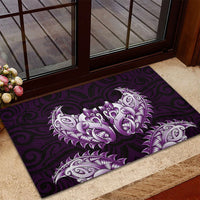New Zealand Ta Moko Rubber Doormat Aotearoa Maori Chest Tattoo Purple LT14 - Polynesian Pride