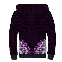 New Zealand Ta Moko Sherpa Hoodie Aotearoa Maori Chest Tattoo Purple LT14 - Polynesian Pride