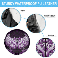 New Zealand Ta Moko Spare Tire Cover Aotearoa Maori Chest Tattoo Purple LT14 - Polynesian Pride