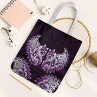 New Zealand Ta Moko Tote Bag Aotearoa Maori Chest Tattoo Purple LT14 White Strap One Size Purple - Polynesian Pride