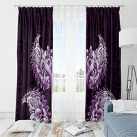 New Zealand Ta Moko Window Curtain Aotearoa Maori Chest Tattoo Purple LT14 - Polynesian Pride