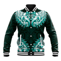 New Zealand Ta Moko Baseball Jacket Aotearoa Maori Chest Tattoo Turquoise LT14 Unisex Turquoise - Polynesian Pride
