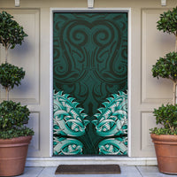 New Zealand Ta Moko Door Cover Aotearoa Maori Chest Tattoo Turquoise LT14 Turquoise - Polynesian Pride