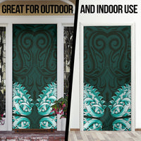 New Zealand Ta Moko Door Cover Aotearoa Maori Chest Tattoo Turquoise LT14 - Polynesian Pride