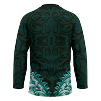 New Zealand Ta Moko Hockey Jersey Aotearoa Maori Chest Tattoo Turquoise LT14 - Polynesian Pride