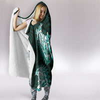 New Zealand Ta Moko Hooded Blanket Aotearoa Maori Chest Tattoo Turquoise LT14 - Polynesian Pride