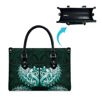 New Zealand Ta Moko Leather Bag Aotearoa Maori Chest Tattoo Turquoise LT14 - Polynesian Pride