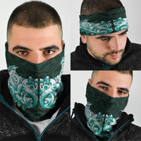 New Zealand Ta Moko Neck Gaiter Aotearoa Maori Chest Tattoo Turquoise LT14 - Polynesian Pride