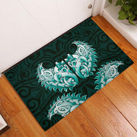 New Zealand Ta Moko Rubber Doormat Aotearoa Maori Chest Tattoo Turquoise LT14 - Polynesian Pride