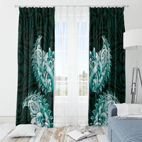 New Zealand Ta Moko Window Curtain Aotearoa Maori Chest Tattoo Turquoise LT14 - Polynesian Pride