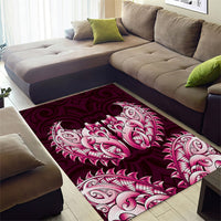 New Zealand Ta Moko Area Rug Aotearoa Maori Chest Tattoo Pink LT14 - Polynesian Pride