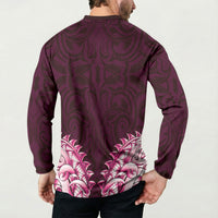 New Zealand Ta Moko Button Sweatshirt Aotearoa Maori Chest Tattoo Pink LT14 - Polynesian Pride