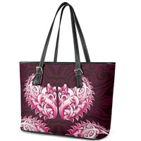 New Zealand Ta Moko Leather Tote Bag Aotearoa Maori Chest Tattoo Pink LT14 - Polynesian Pride