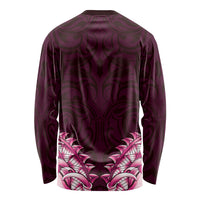 New Zealand Ta Moko Long Sleeve Shirt Aotearoa Maori Chest Tattoo Pink LT14 - Polynesian Pride