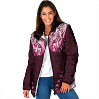 New Zealand Ta Moko Padded Jacket Aotearoa Maori Chest Tattoo Pink LT14 Women Pink - Polynesian Pride