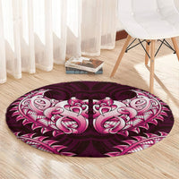 New Zealand Ta Moko Round Carpet Aotearoa Maori Chest Tattoo Pink LT14 - Polynesian Pride