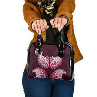 New Zealand Ta Moko Shoulder Handbag Aotearoa Maori Chest Tattoo Pink LT14 One Size Pink - Polynesian Pride