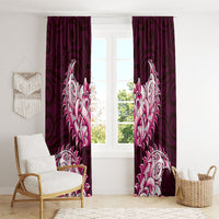 New Zealand Ta Moko Window Curtain Aotearoa Maori Chest Tattoo Pink LT14 - Polynesian Pride
