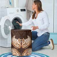 New Zealand Ta Moko Laundry Basket Aotearoa Maori Chest Tattoo Orange LT14 - Polynesian Pride