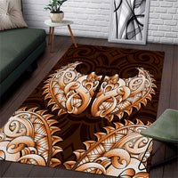 New Zealand Ta Moko Area Rug Aotearoa Maori Chest Tattoo Orange LT14 Orange - Polynesian Pride