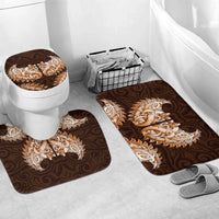 New Zealand Ta Moko Bathroom Set Aotearoa Maori Chest Tattoo Orange LT14 Mat Set Only (3 pcs) One Size Orange - Polynesian Pride