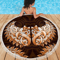 New Zealand Ta Moko Beach Blanket Aotearoa Maori Chest Tattoo Orange LT14 - Polynesian Pride