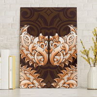 New Zealand Ta Moko Canvas Wall Art Aotearoa Maori Chest Tattoo Orange LT14 Without Frame Orange - Polynesian Pride
