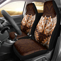 New Zealand Ta Moko Car Seat Cover Aotearoa Maori Chest Tattoo Orange LT14 - Polynesian Pride