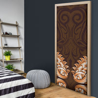 New Zealand Ta Moko Door Cover Aotearoa Maori Chest Tattoo Orange LT14 - Polynesian Pride