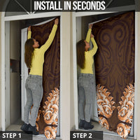New Zealand Ta Moko Door Cover Aotearoa Maori Chest Tattoo Orange LT14 - Polynesian Pride