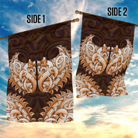 New Zealand Ta Moko Garden Flag Aotearoa Maori Chest Tattoo Orange LT14 - Polynesian Pride