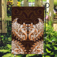 New Zealand Ta Moko Garden Flag Aotearoa Maori Chest Tattoo Orange LT14 Garden Flag Orange - Polynesian Pride