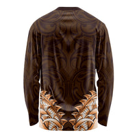 New Zealand Ta Moko Long Sleeve Shirt Aotearoa Maori Chest Tattoo Orange LT14 - Polynesian Pride