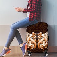 New Zealand Ta Moko Luggage Cover Aotearoa Maori Chest Tattoo Orange LT14 - Polynesian Pride