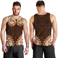 New Zealand Ta Moko Men Tank Top Aotearoa Maori Chest Tattoo Orange LT14 - Polynesian Pride