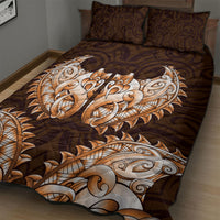 New Zealand Ta Moko Quilt Bed Set Aotearoa Maori Chest Tattoo Orange LT14 - Polynesian Pride