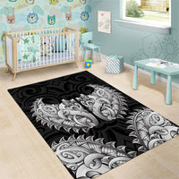 New Zealand Ta Moko Area Rug Aotearoa Maori Chest Tattoo Black LT14 - Polynesian Pride