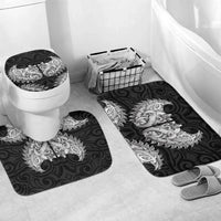 New Zealand Ta Moko Bathroom Set Aotearoa Maori Chest Tattoo Black LT14 Mat Set Only (3 pcs) One Size Black - Polynesian Pride