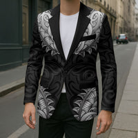 New Zealand Ta Moko Blazer Aotearoa Maori Chest Tattoo Black LT14 - Polynesian Pride