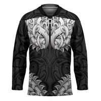 New Zealand Ta Moko Hockey Jersey Aotearoa Maori Chest Tattoo Black LT14 Unisex Black - Polynesian Pride