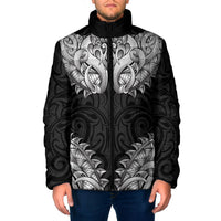 New Zealand Ta Moko Padded Jacket Aotearoa Maori Chest Tattoo Black LT14 Men Black - Polynesian Pride